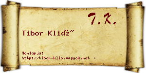 Tibor Klió névjegykártya